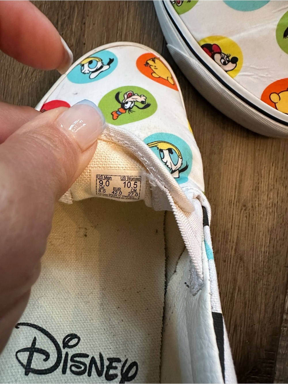 Vans Disney Old Skool Men 9 Women 10.5 White 50th Anniversary Mickey Authentic - Picture 7 of 7